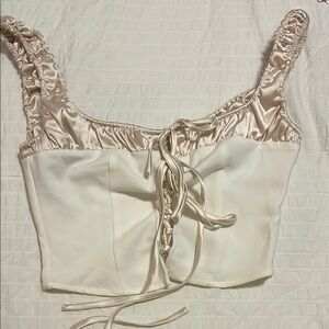 12th tribe satin cream corset top S